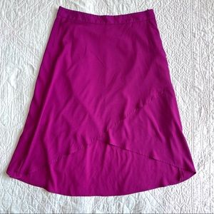 The Limited flowy high low fuchsia faux wrap skirt